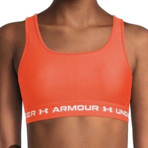 825. Under Armour Orange Compression Mid Crossback Sports Bra Size Small